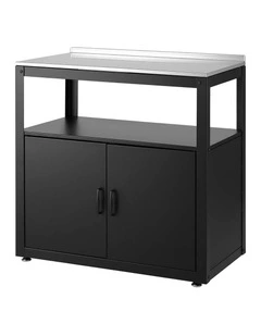 Gardeon Outdoor Storage Cabinet Garden Potting Bench Stainless Steel Table Top Black