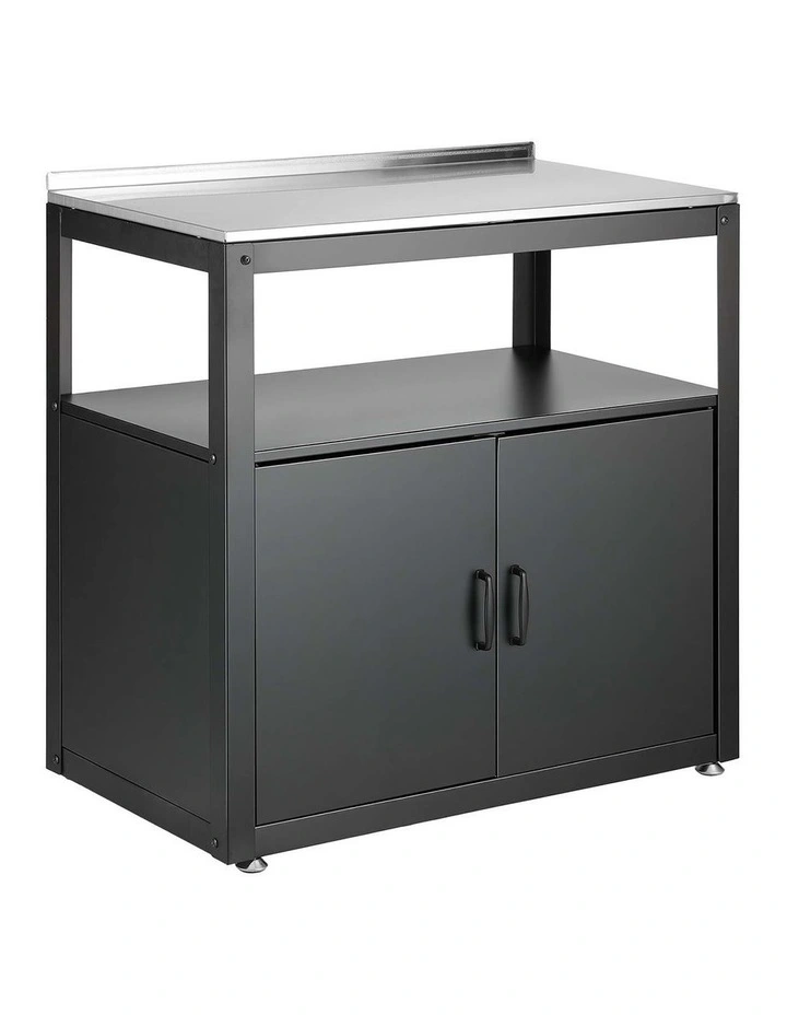 Gardeon Outdoor Storage Cabinet Garden Potting Bench Stainless Steel Table Top Black image 3