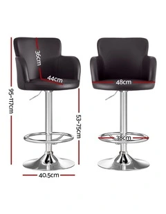 Artiss 3x Bar Stools Counter Chairs Swivel Adjustable Tub PU Leather Brown