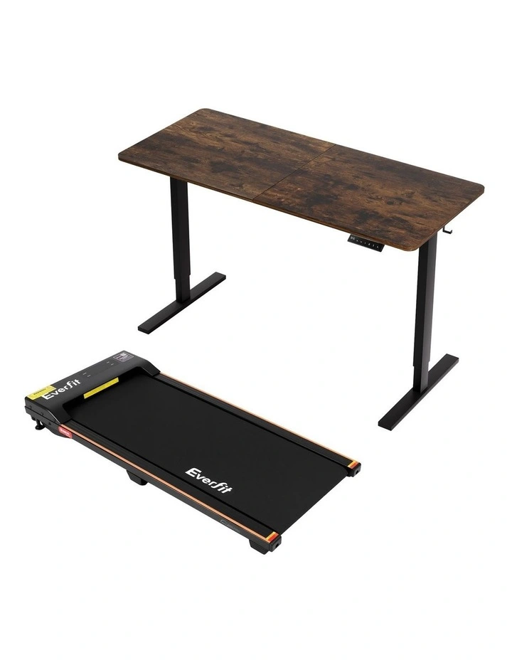 Artiss 140cm Standing Desk Treadmill Motorised Rustic Brown image 1