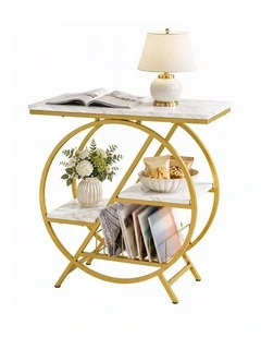Side Table in White & Gold