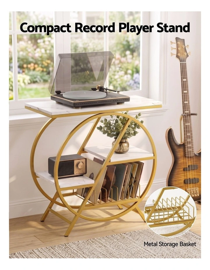 Side Table in White & Gold image 4