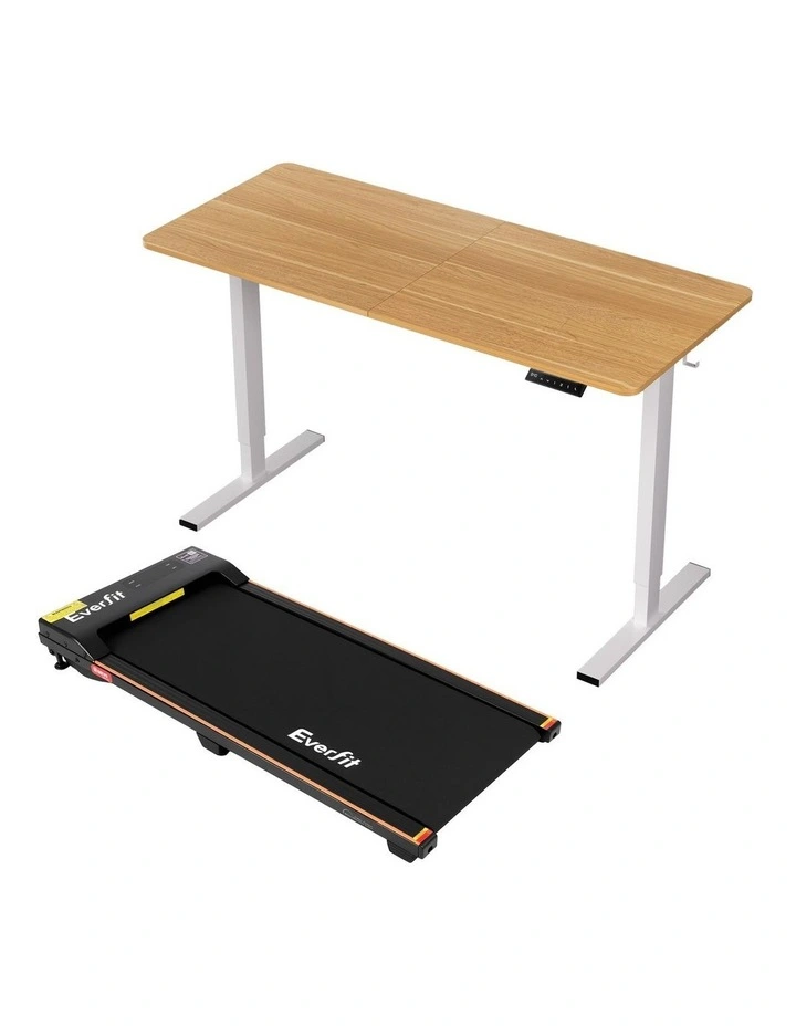 Artiss 140cm Standing Desk Treadmill Motorised Natural Wood image 1