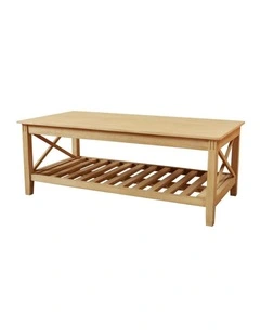 Devon Coffee Table with Shelf 120x60cm Oak