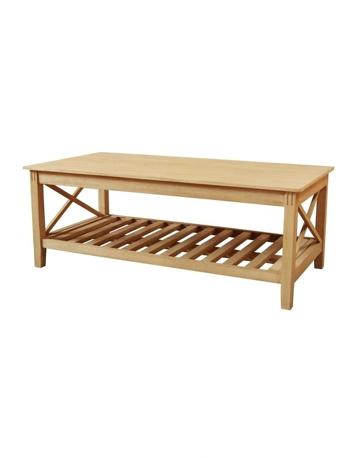 Devon Coffee Table with Shelf 120x60cm Oak image 1
