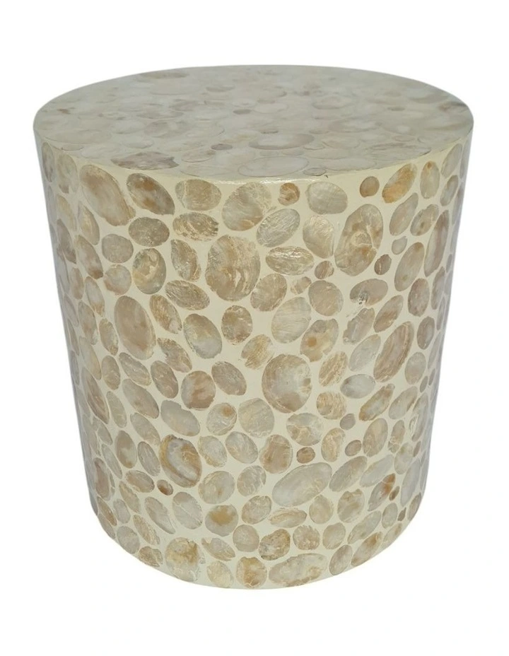 Elodie Pearl Ottoman 40x40x42cm Natural image 2