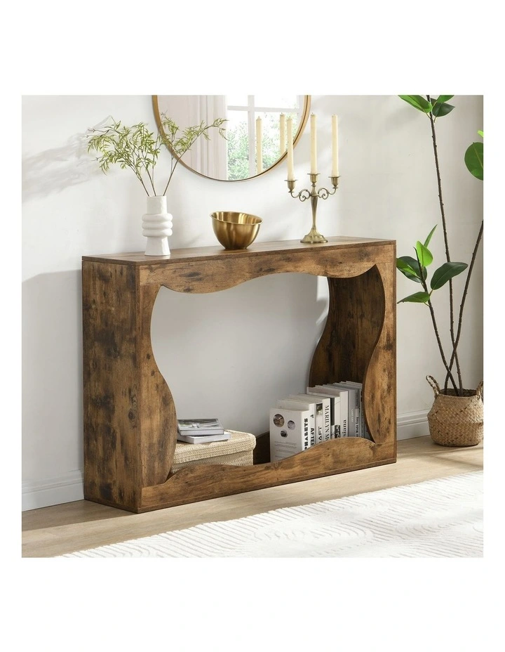 Farmhouse Console Table with Storage, Hallway Table, Farmhouse Console Table with Storage, Brown image 2