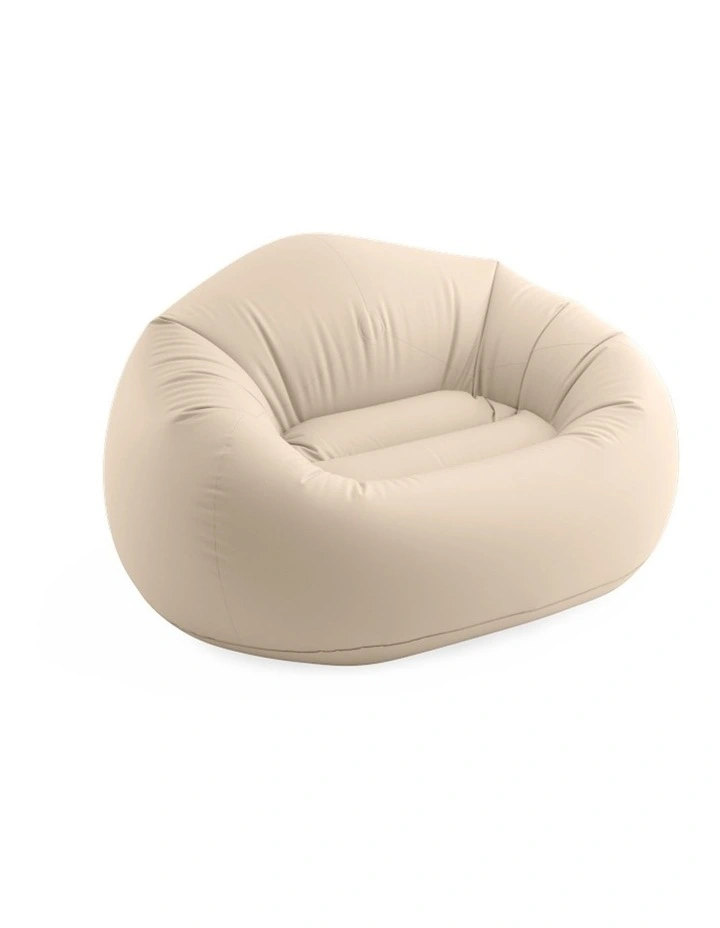 Intex Beanless Bag Inflatable Lounge Chair Beige PVC With Repair Patch image 1