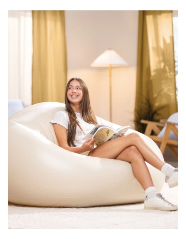 Intex Beanless Bag Inflatable Lounge Chair Beige PVC With Repair Patch image 2