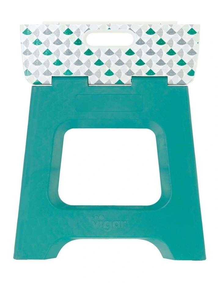 Vigar Compact Foldable Plastic Step Stool Non Slip Pattern 32cm Top Surface image 2