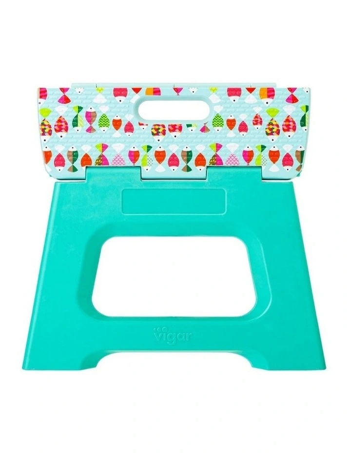 Vigar Compact Sea Kids Foldable Stool Footstool 23cm Non Slip image 2