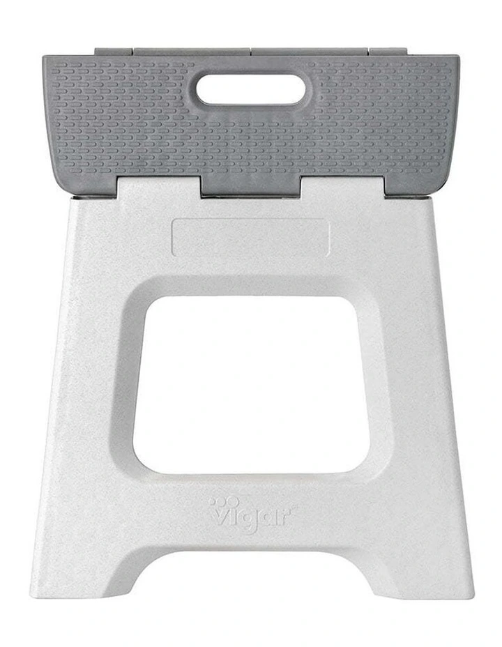 Vigar Zeroline Foldable Step Stool Chair 32cm Grey Rice Husk Bio-Plastic image 2