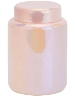 Annabel Trends Glass Opal Jar Storage Fairyfloss Pink 10cmx15cm Large