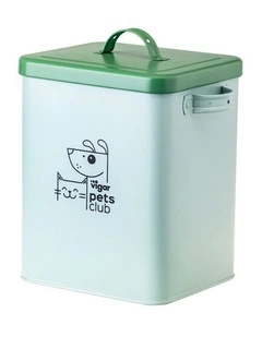 Vigar Pets Club Small Pet Food Metal Storage Container with Lid Green 5L