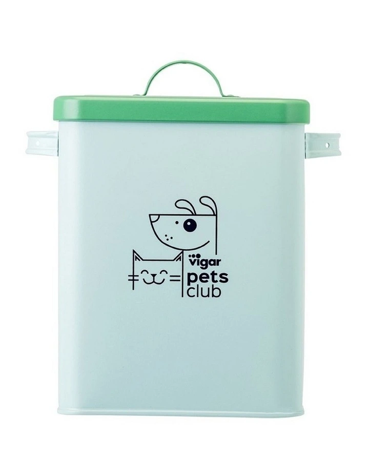 Vigar Pets Club Small Pet Food Metal Storage Container with Lid Green 5L image 2