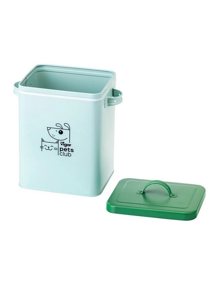 Vigar Pets Club Small Pet Food Metal Storage Container with Lid Green 5L image 3