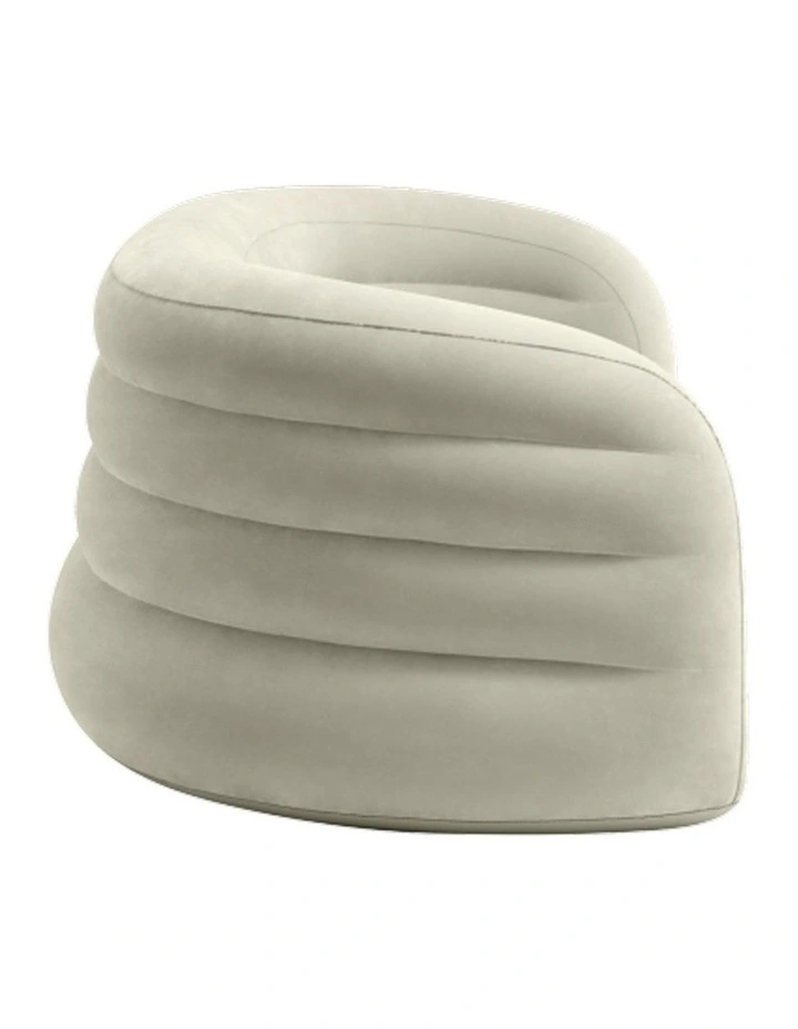 Intex Inflatable Curved Sofa Velvety Surface Beige Lounge Couch 229x109cm image 3