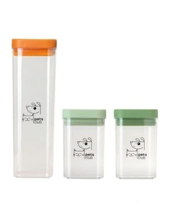 3pc Vigar Pets Club Cat and Dog Food Storage Container Set