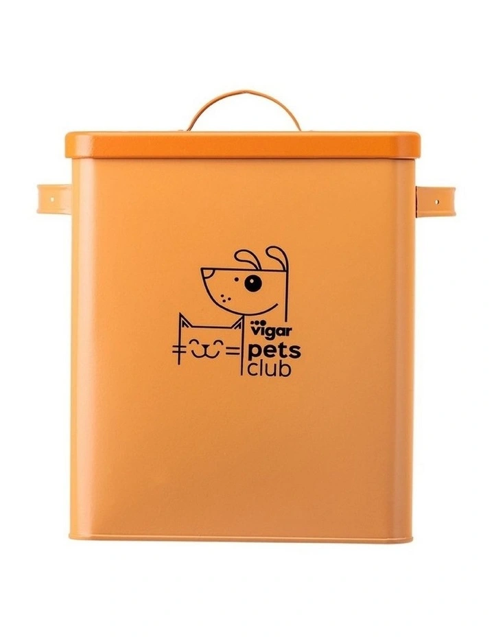 Vigar Pets Club Large Pet Food Metal Storage Container with Lid Orange 12L image 2