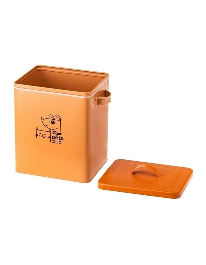 Vigar Pets Club Large Pet Food Metal Storage Container with Lid Orange 12L image 4