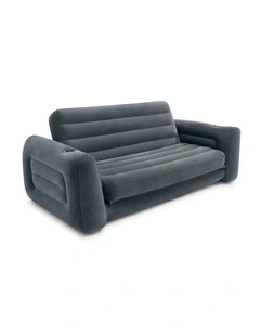 Intex Inflatable Sofa Pull-Out Bed Charcoal Grey Velvety Surface