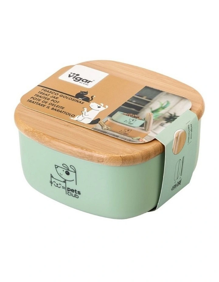 Vigar Pets Club Small Bamboo Treat Jar With Lid Green image 2