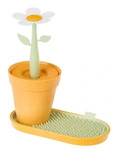 Vigar 3pc Florganic Stationery Set Storage Pot Daisy Pen Tray Office Supply