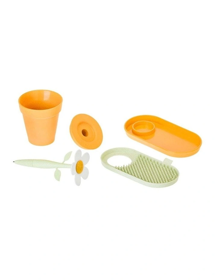 Vigar 3pc Florganic Stationery Set Storage Pot Daisy Pen Tray Office Supply image 2