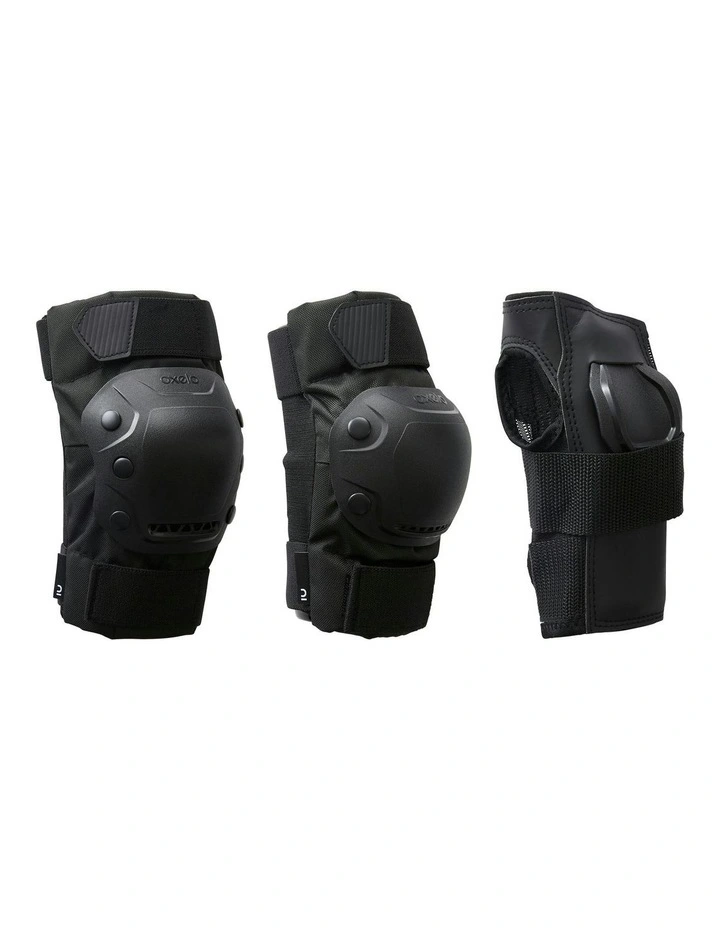 Decathlon | Adult 2 x 3-Piece Inline Skate Protection Set Fit500 - Black image 1