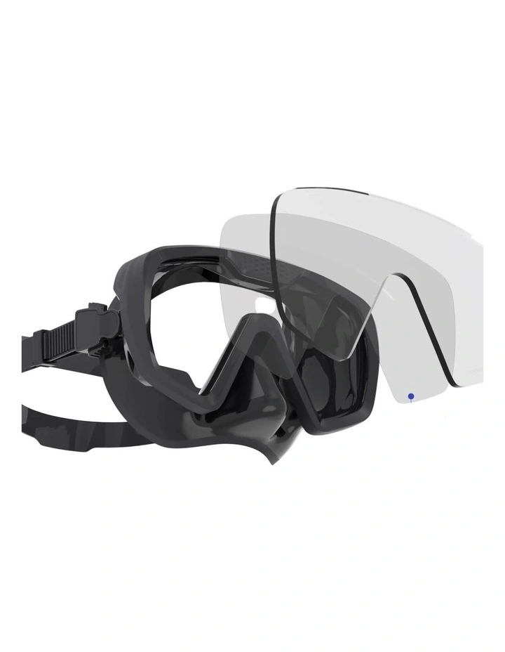 Anti-fog Diving Mask 100 Mono Silicone Strap in Black Grey image 2
