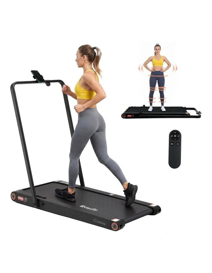 4 in 1 Vibration Walking Pad Treadmill in 380mm Black image 1
