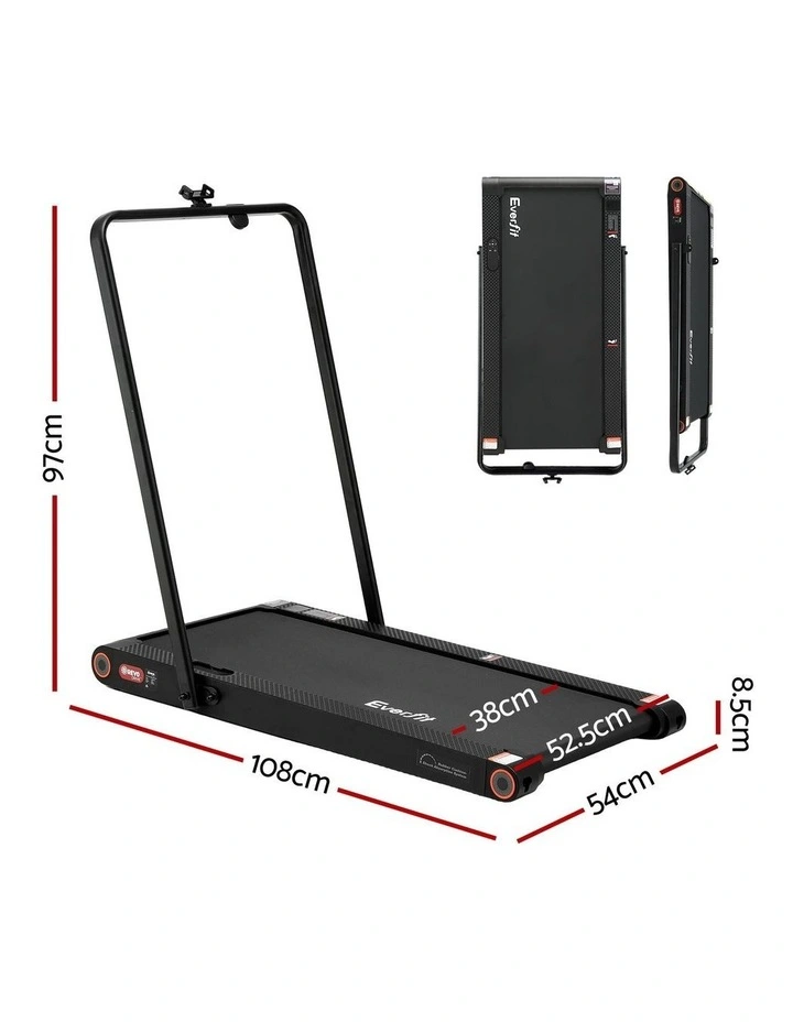 4 in 1 Vibration Walking Pad Treadmill in 380mm Black image 4