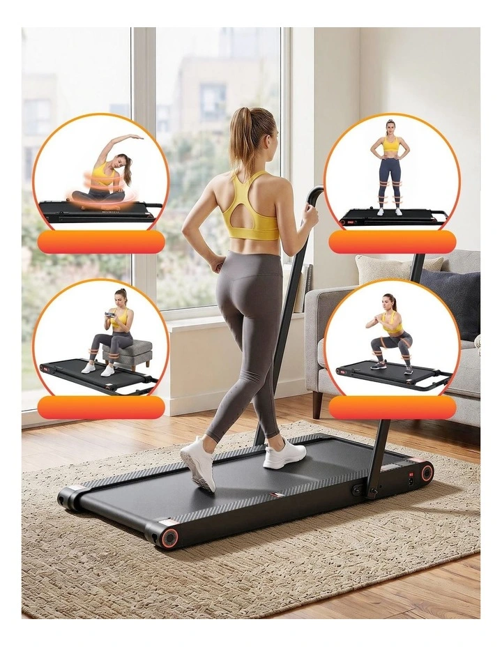 4 in 1 Vibration Walking Pad Treadmill in 380mm Black image 6