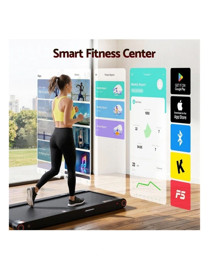 4 in 1 Vibration Walking Pad Treadmill in 380mm Black image 6