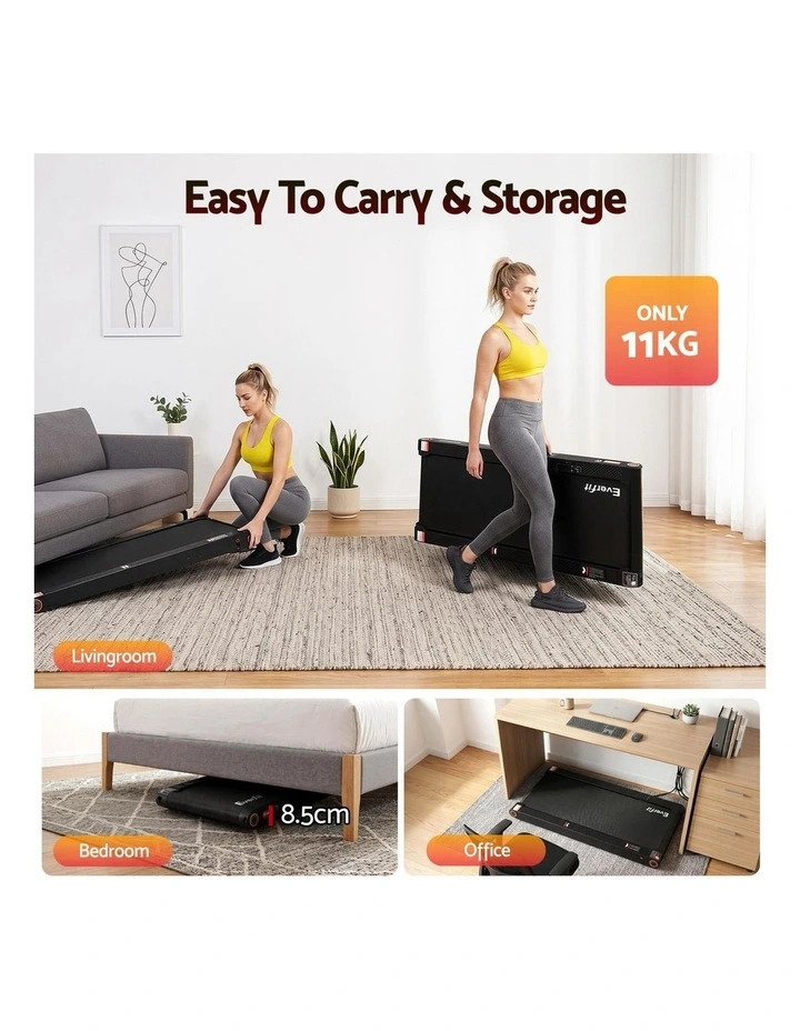 4 in 1 Vibration Walking Pad Treadmill in 380mm Black image 7