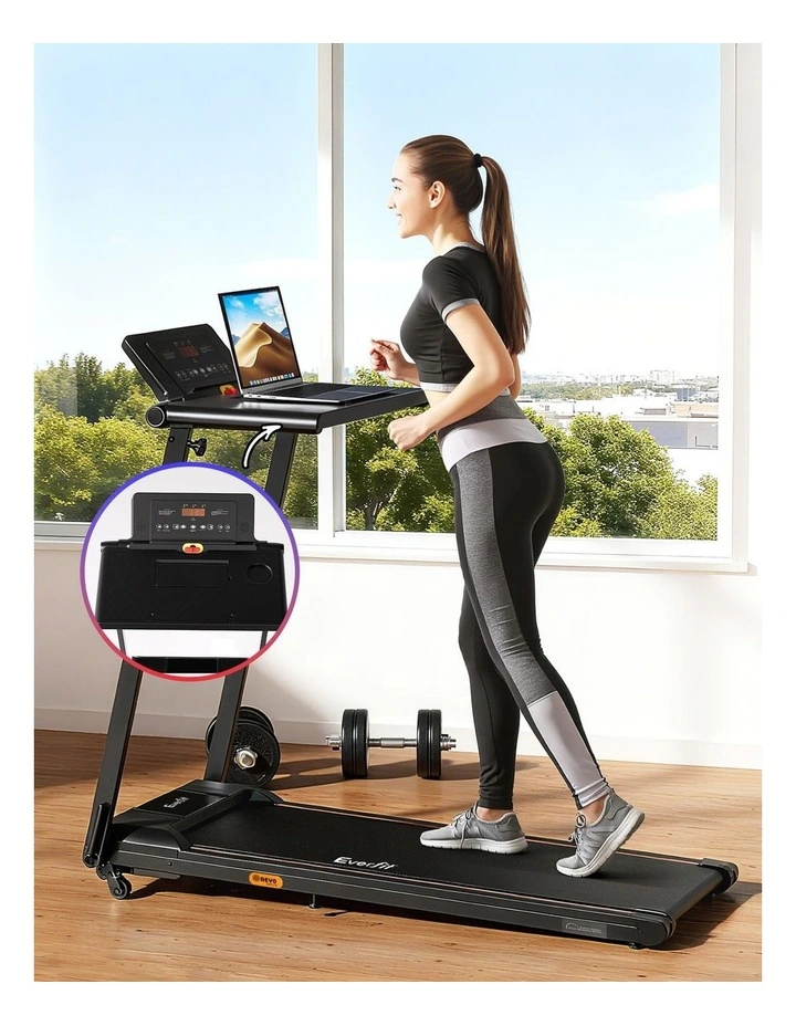 Electric Walking Pad Treadmill in Black image 6