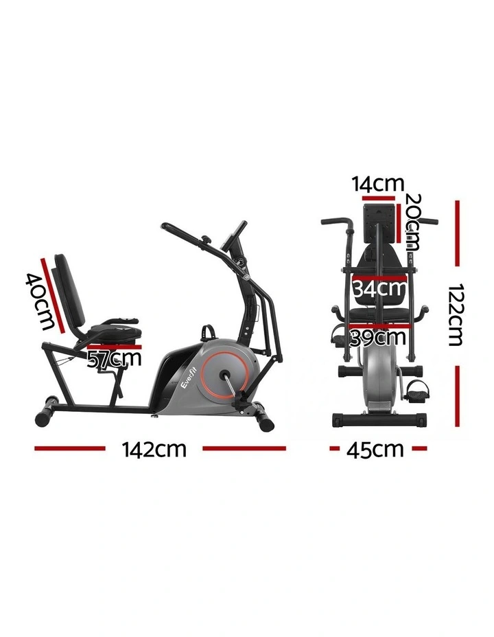 Exercise Bike Recumbent Cycling in Black image 4