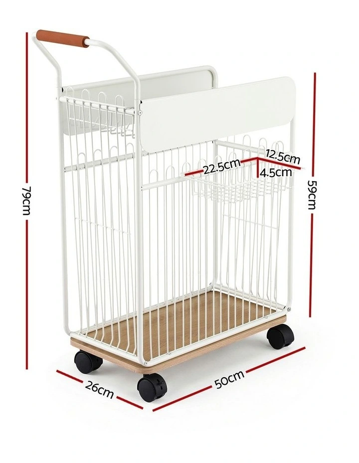 Mobile Yoga Mat Storage Rack in White image 4