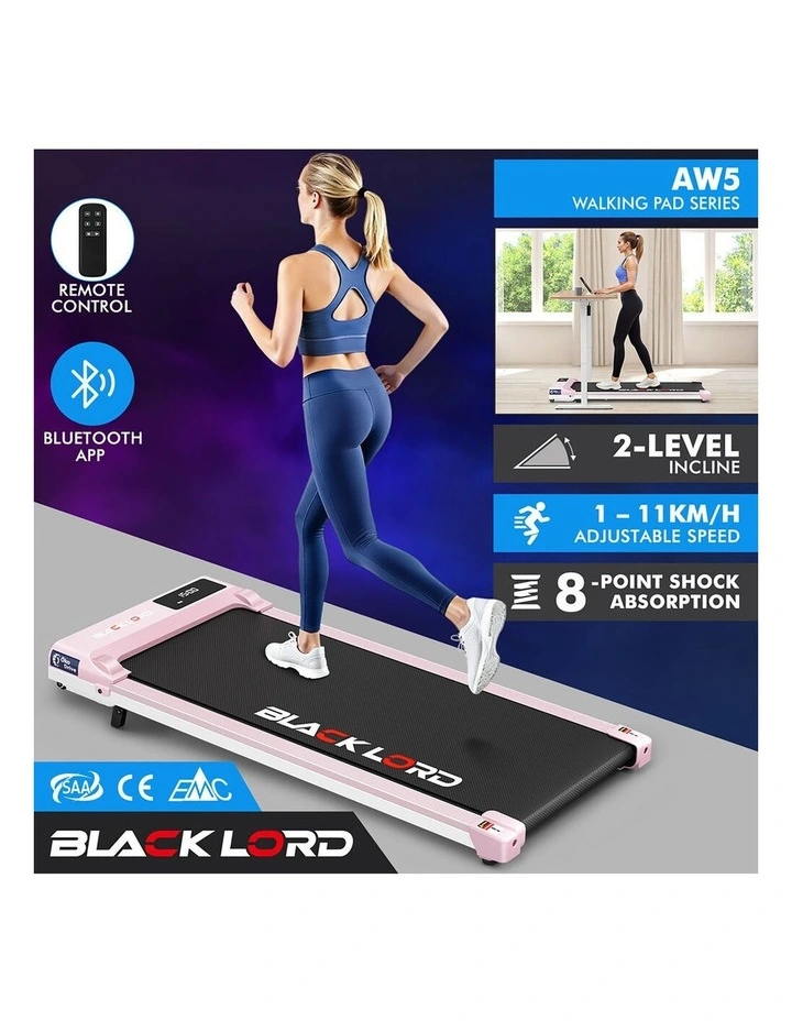 Treadmill Electric Walking Pad Under Desk Home Gym Incline Pink image 3