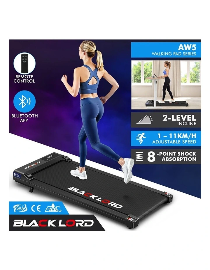 Treadmill Electric Walking Pad Under Desk Home Gym Incline Black image 5