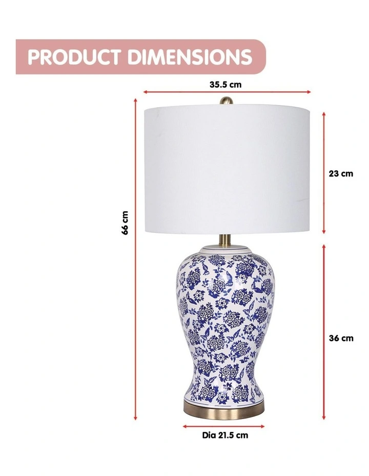 Sarantino Ceramic Floral Base Table Lamp image 3
