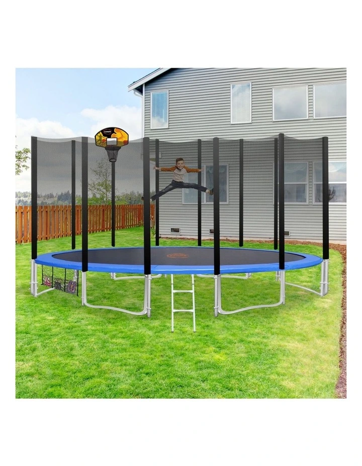 Kahuna Blizzard 16 ft Trampoline with Basketball Blue image 7