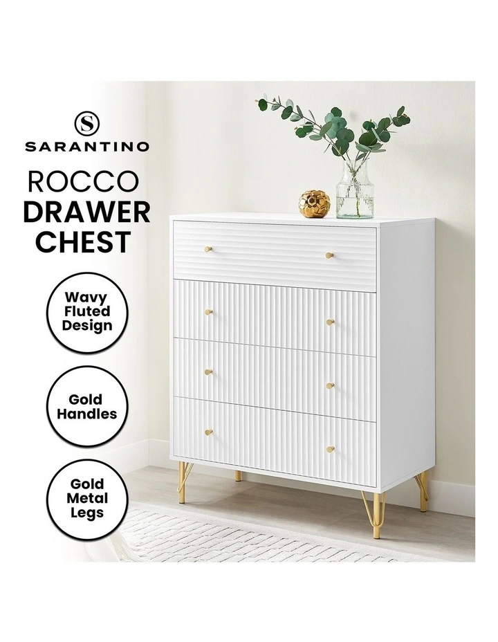 Sarantino Rocco Chest of Drawers in White image 3