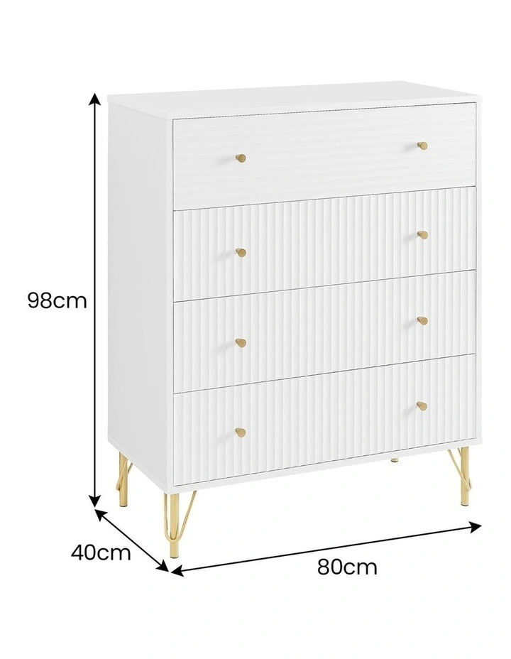 Sarantino Rocco Chest of Drawers in White image 4