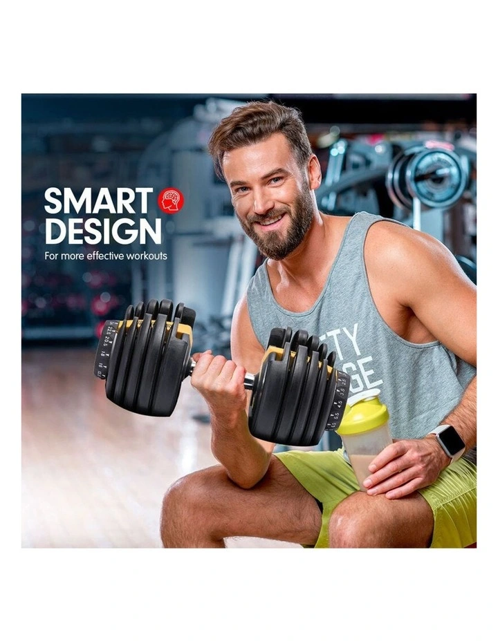 Powertrain 24kg Gold Adjustable Dumbbell w/ 10437 Adidas Bench image 6