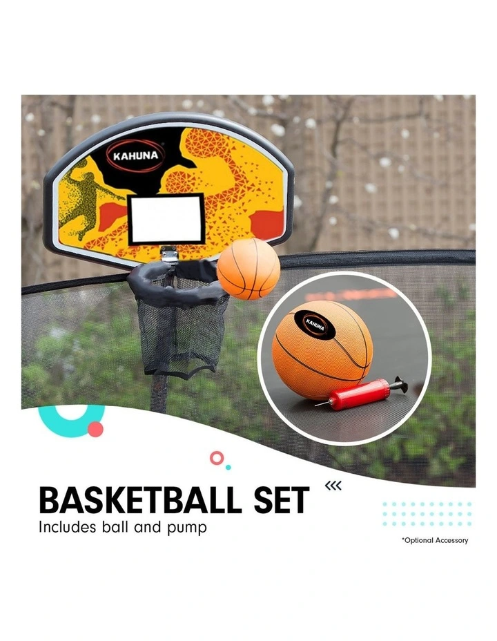 Kahuna Trampoline 8 ft with Basketball Set - Rainbow image 4
