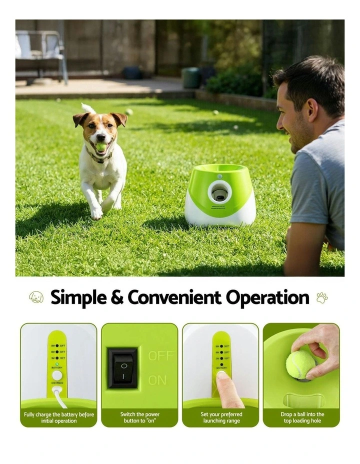 Dog Ball Launcher Thrower 3/6/9m in Green/White image 7