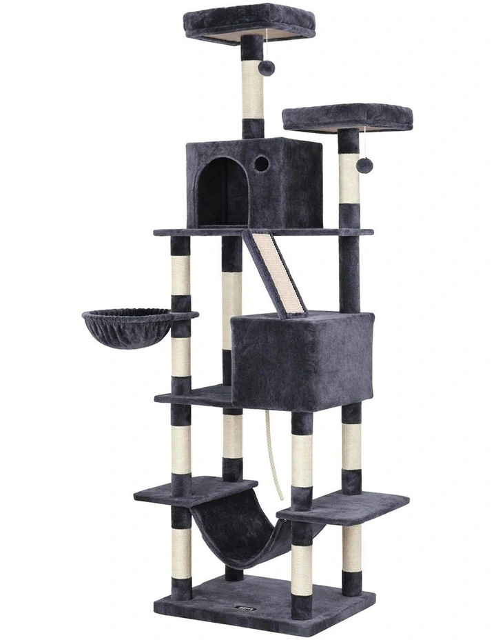Cat Tree Tower 206cm in Grey image 1