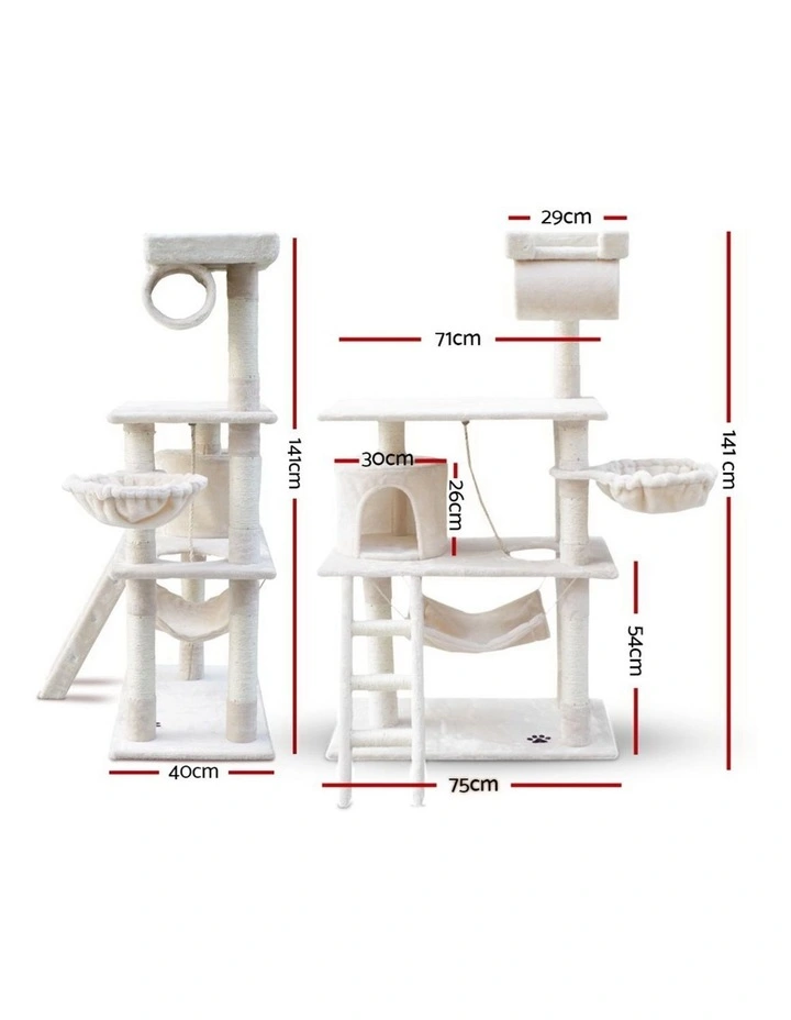 Cat Tree 141cm in Beige image 2