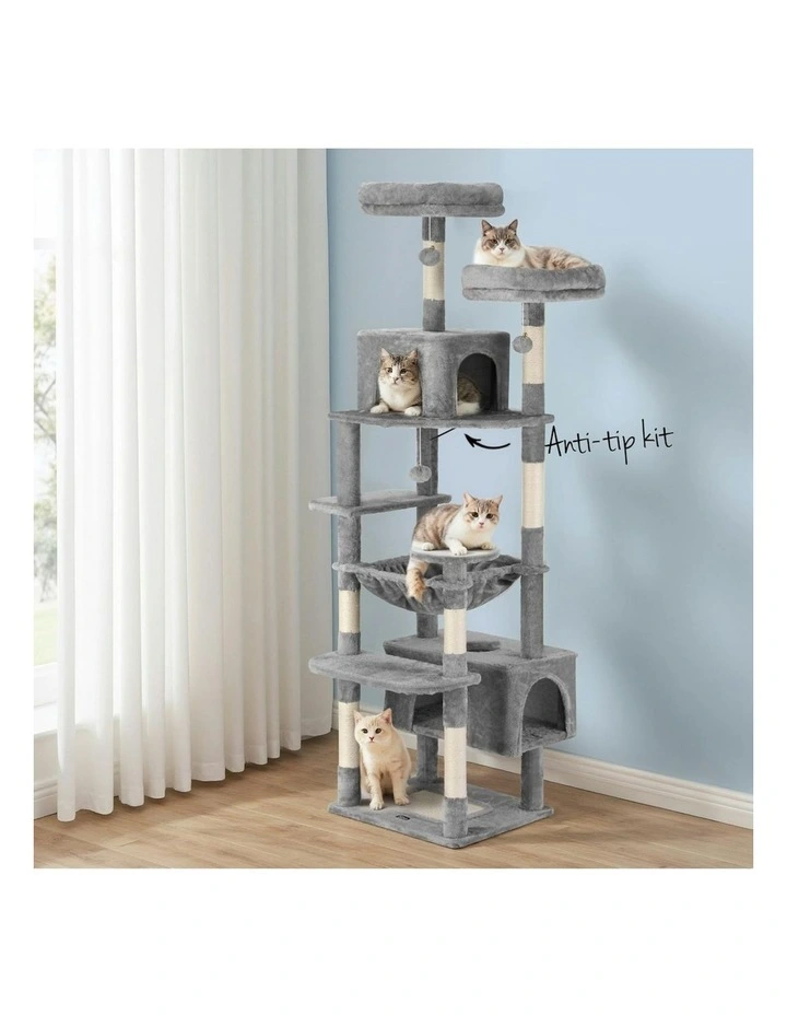 Cat Tree 184cm in Light Grey image 3